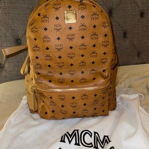 Authentic MCM Large Backpack Cognac - Lightly Used